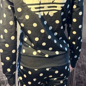 Adidas Black Originals Dots Firebird White Polka Dot Track Top